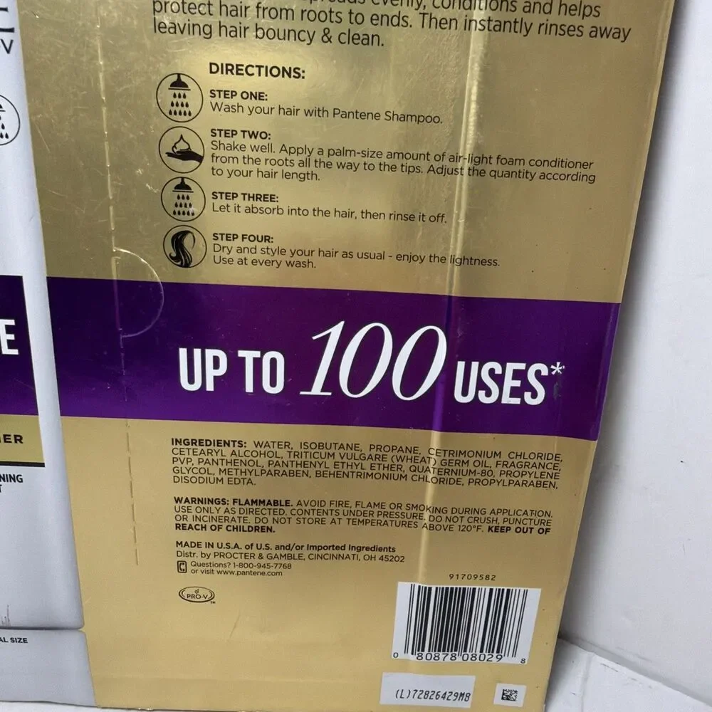 Pantene Pro-V Sheer Volume Foam Conditioner 6oz 2 Pack Sealed USA MADE